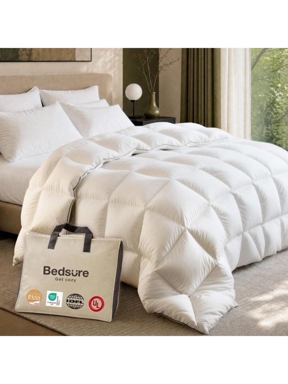 NWT Bedsure PureWoven Feather Down Comforter Queen Size